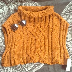 Free People Cropped Twisted Cable Sweater